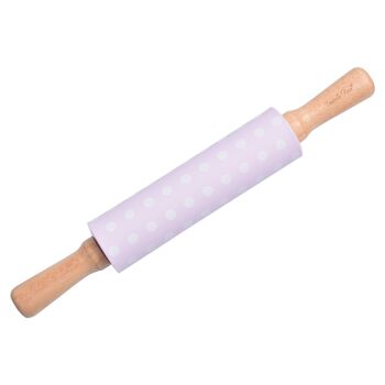 Rouleau à pâtisserie en silicone pour enfants à pois rose 30 cm Isabelle Rose