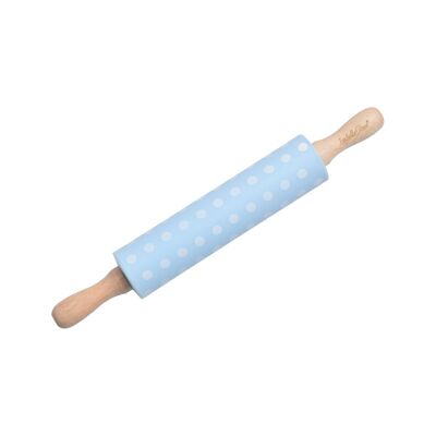 Silicone rolling pin with dots blue 38 cm Isabelle Rose