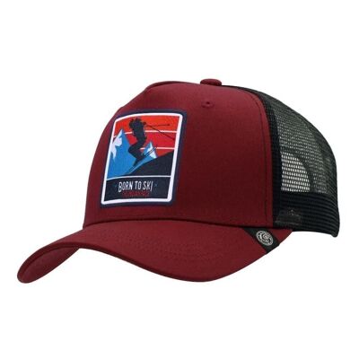 8433856070064 - Casquette Trucker Born to Ski Red The Indian Face pour homme et femme