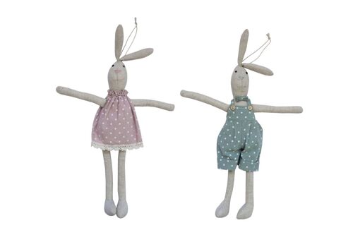 Textile rabbit Spring L 42 cm set of 2 pieces