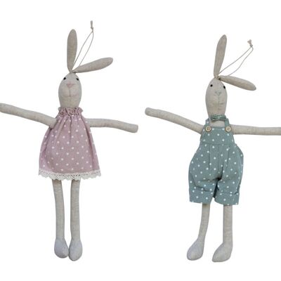 Textile rabbit Spring L 42 cm set of 2 pieces