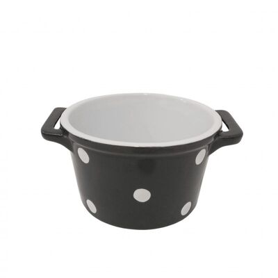 Charcoal cereal bowl with handles & dots Isabelle Rose