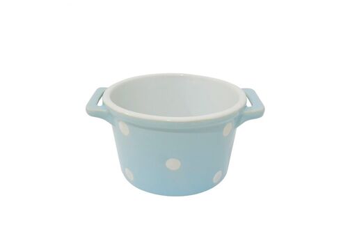Pastel blue cereal bowl with handles & dots Isabelle Rose