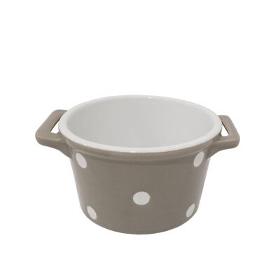 Beige cereal bowl with handles & dots Isabelle Rose