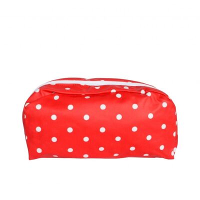 Cosmetic bag red dots round 20x14 cm Isabelle Rose