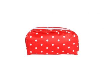 Trousse de toilette pois rouges rond 20x14 cm Isabelle Rose