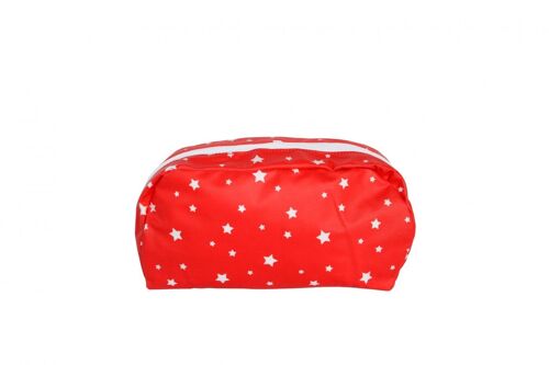 Cosmetic bag red stars round 20x14cm Isabelle Rose