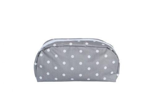 Cosmetic bag grey dots round 20x14 cm Isabelle Rose
