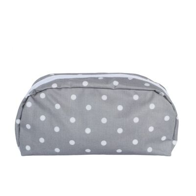 Cosmetic bag grey dots round 20x14 cm Isabelle Rose