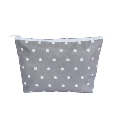 Trousse de toilette pois gris L 20x16 cm Isabelle Rose