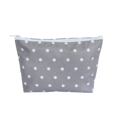 Cosmetic bag grey dots L 20x16 cm Isabelle Rose
