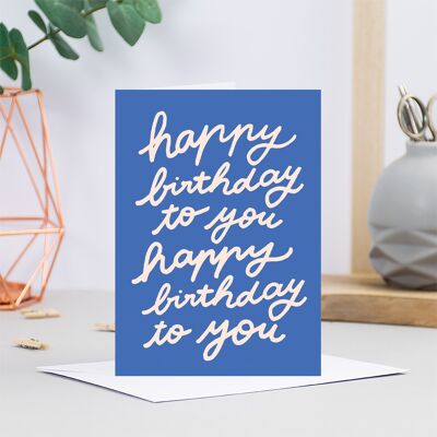 Happy Birthday To You Hand Lettering Greetings Card