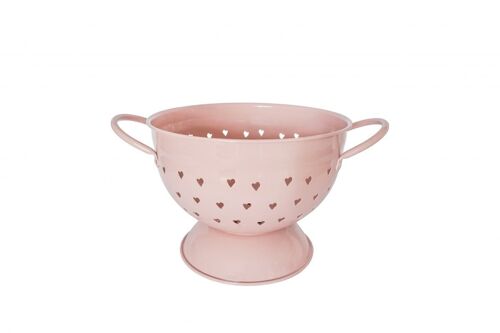 Pink colander with hearts 21 cm