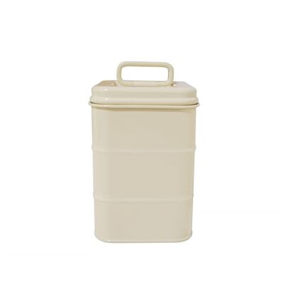 Beige tea canister 14 cm + 4 labels in different languages Isabelle Rose