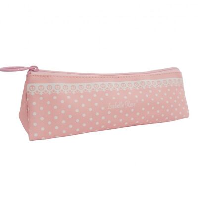 Make up bag Polka dots pink 19x7 cm Isabelle Rose