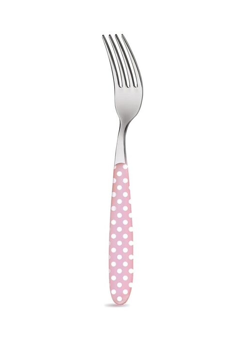 Fork pastel pink with dots