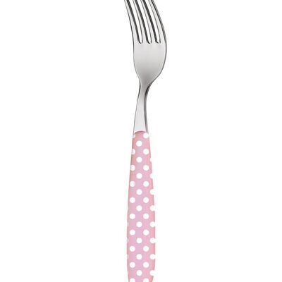 Fork pastel pink with dots