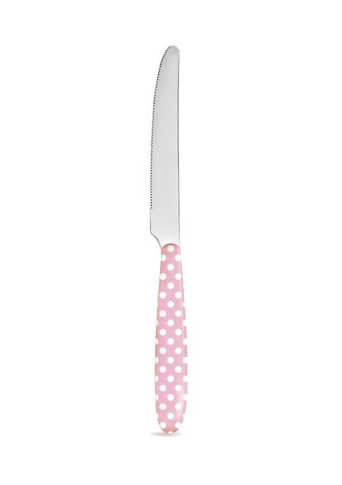 Knife pastel pink with dots