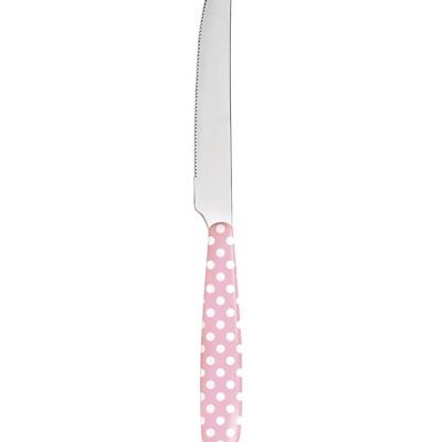 Knife pastel pink with dots