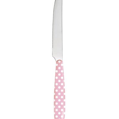 Cuchillo rosa pastel con lunares