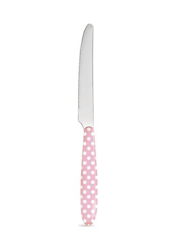 Couteau rose pastel à pois