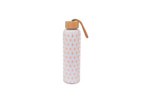 Glass bottle pink dots 550 ml BPA free Isabelle Rose