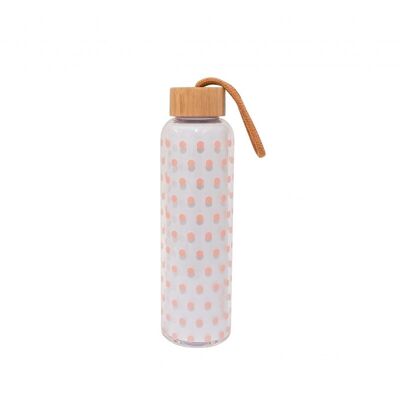 Glass bottle pink dots 550 ml BPA free Isabelle Rose