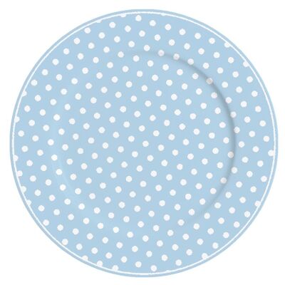 Porcelain large plate Polka dot pastel blue 23 cm Isabelle Rose