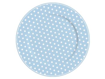 Grande assiette en porcelaine pois bleu pastel 23 cm Isabelle Rose