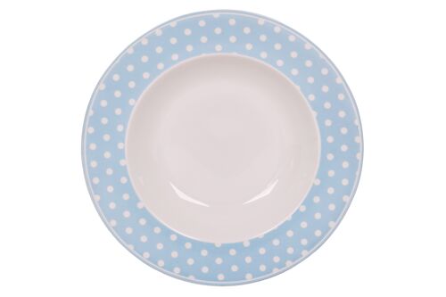 Porcelain soup plate Polka dot pastel blue 22 cm Isabelle Rose