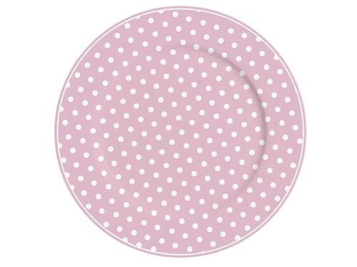 Porcelain large plate Polka dot pastel pink 23 cm Isabelle Rose