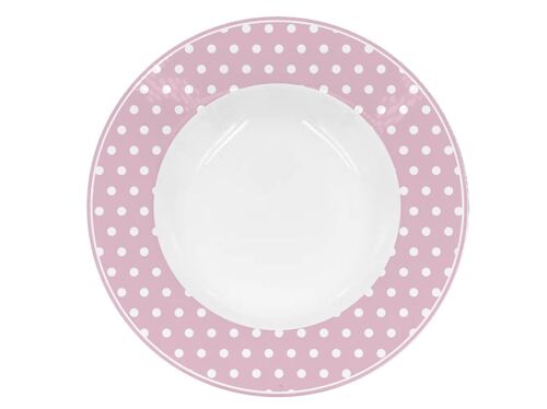 Porcelain soup plate Polka dot pastel pink 22 cm Isabelle Rose