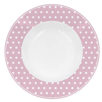 Porcelain soup plate Polka dot pastel pink 22 cm Isabelle Rose