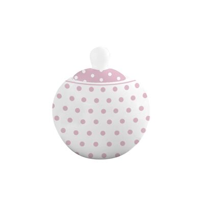 Porcelain sugar pot Polka dot pastel pink Isabelle Rose