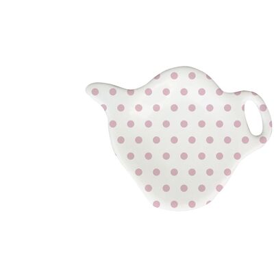 Porcelain tea bag holder Polka dot pastel pink Isabelle Rose