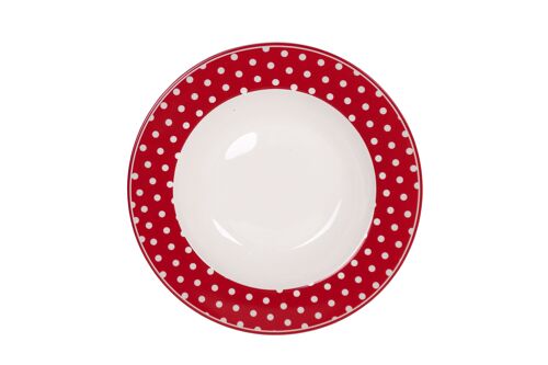 Porcelain soup plate Polka dot red 22 cm Isabelle Rose