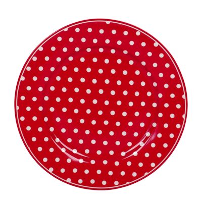 Plato de postre de porcelana Polka dot rojo 19 cm Isabelle Rose