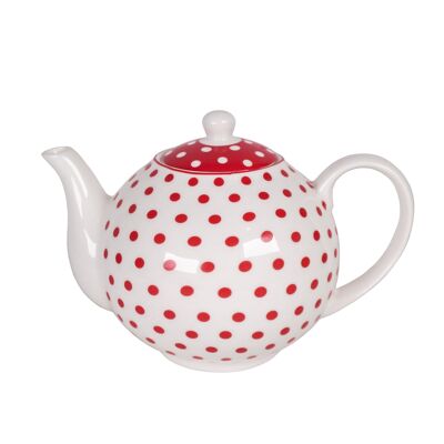 Porcelain teapot Polka dot red 1 liter Isabelle Rose