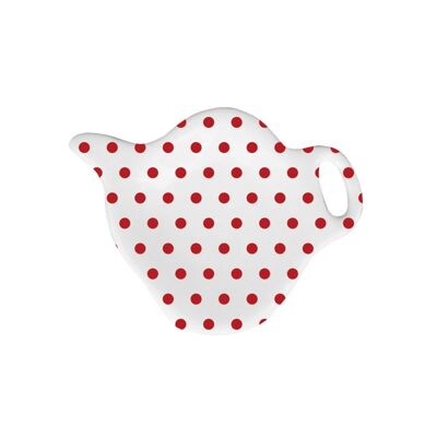 Porta bolsitas de té de porcelana Polka dot rojo Isabelle Rose