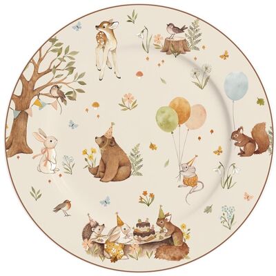 Grande assiette en porcelaine Forest Party 23 cm Isabelle Rose