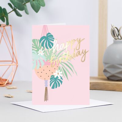 Happy Birthday Plant Hanger Greetings Card