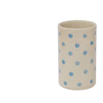 Ceramic utensils holder with blue dots 18x11 cm Isabelle Rose