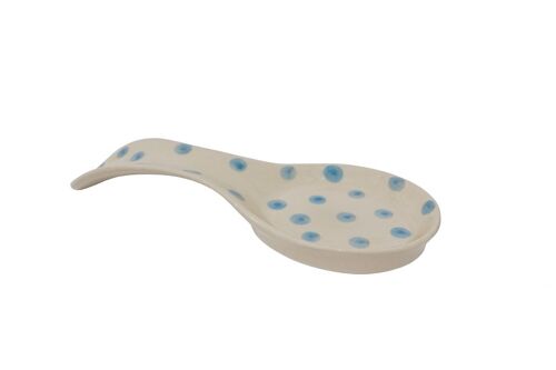 Ceramic spoon rest with blue dots 23 cm Isabelle Rose