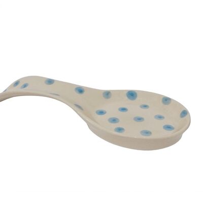 Ceramic spoon rest with blue dots 23 cm Isabelle Rose