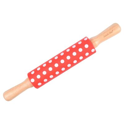 Kids silicone rolling pin with dots red 30 cm Isabelle Rose