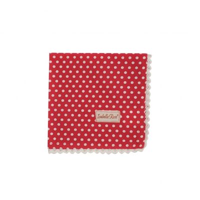 Napkin polka dot red with lace 40x40 cm Isabelle Rose