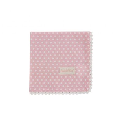 Napkin polka dot pink with lace 40x40 cm Isabelle Rose