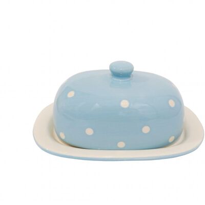 Ceramic butter dish blue 9x20,5 cm Isabelle Rose