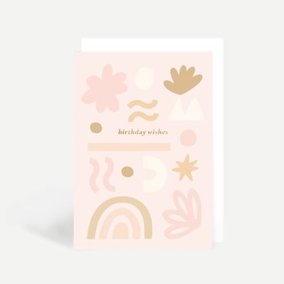 Birthday Wishes Geometric Shapes Greetings Card