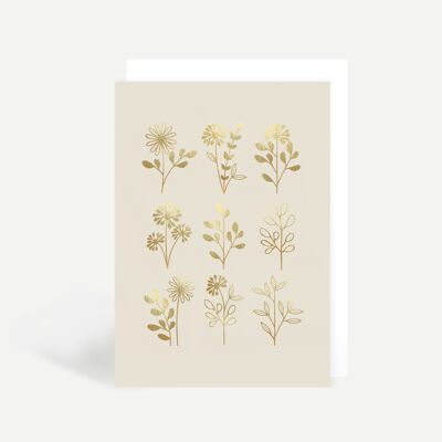 Illustrated Flowers Greetings Card